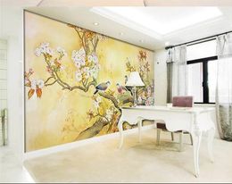 3D Colour carved bird TV background wall mural 3d wallpaper 3d wall papers for tv backdrop