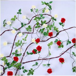 Artificial flowers foaming rose vine rose rattan for wedding decorations 3 Metres long foaming Withered vine Tree rattan