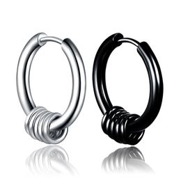 Stainless Steel Hoop Earrings Puncture Silver Black Rings Ear Stuff Fashion Jewellery for Men Women Gift