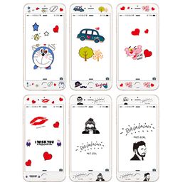 Best Quality New Arrival Custom Printing Tempered Glass For iPhone Cartoon Pattern Screen Protector Full Cover Tempered Glass For Cell Phone