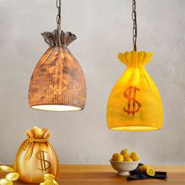Nordic Resin Money Bag Shape Pendant Lights for Living Room bar Restaurant study Vintage Hanging Lamp loft led lighting fixtures