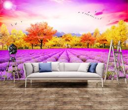 European style lavender gold tree beautiful romantic 3d HD wallpaper