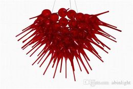 Red Blown Glass Design Chandelier Wedding Decoration Chandelier AC 110V 240V Artistic Borosilicate Glass LED Lamps