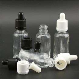 Clear 30ml Eliquid Ejuice Bottle with Childproof Evident Cap 1 Ounce Glass dropper Bottle For Essence Cosmetics