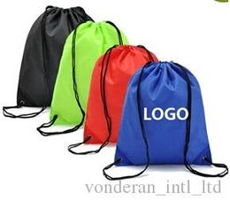 Customise Drawstring Polyester Tote bags Logo print waterproof Backpack folding bags Marketing advertising Promotion Gift