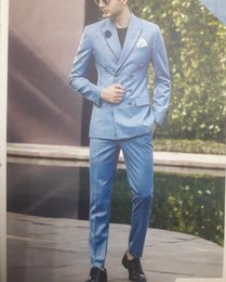 Brand Plaid Groom Tuxedos Notched Lapel Mens Wedding Wear Fashion Man Jacket Blazer 2 Piece (Jacket+Pants)