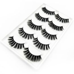 Hot Sales Mink hair False Eyelashes (5 pairs) Natural Fake EyeLash Full Strip Handmade Eyelash Extension Mascara Free shipping