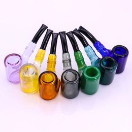 Smoking Pipes New 5.7" Fashion Hand Random Colours Tobacco Water Glass Pipe Small Bubbler