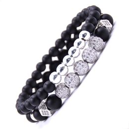 Luxury Design Mens and Womens Bead Link Bracelets Gold Plated CZ Micro Pave Copper Zircon Charm Bracelet