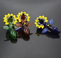 4" glass pipes smoking accessories bong heady glass flower smoking pipes Colourful hand pipes bubbler dab rig drop shipping christmas gift