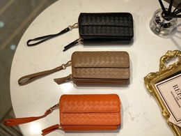 Designer-quality leather wallet woven clutch bag wallet credit card bag purse designer wallet handbag pockets shoulder diagonal handba