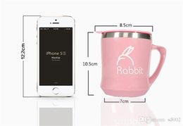 Rabbit Stainless Steel Water Bottle Lovers Big Belly Vacuum Cup Valentines Day Mug Men And Women Office Keep Warm ECO Friendly 4 6tzb1