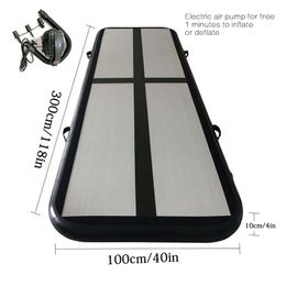 Black Color Inflatable Tumble Track Bouncer Popular 3M Gym Track Mats With Pump Home Use Air Tumbling Mat ForTaekwondo