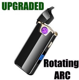 Newest Upgrade Zinc Alloy Innovative Rotate Rotating ARC USB Charging Touch Lighter Portable For Cigarette Tobacco Herb Smoking Hot Cake