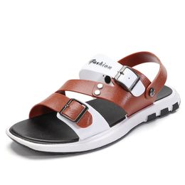Hot Sale-Vietnamese slippers Summer male non-slip of personality students wild beach word drag men's dual-use sandals