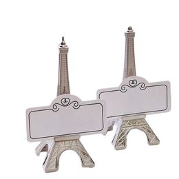 FREE SHIPPING Evening in Paris mini Eiffel Tower Silver-Finish Place Card Holder Unique Wedding Favours Table Card Holders