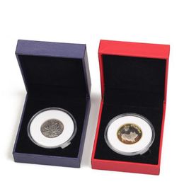 Distintivo Coin Box Round Boxed Holder Monete Scatole di immagazzinaggio Capsule Vetrine Organizzatore Collezione Regali ZC0864