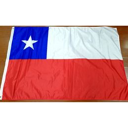 Chile Flag 3x5 ft Indoor Outdoor Polyester Printing Cheap High Quality New Custom CHI National Country Flag Banner 90x150cm Dropshipping