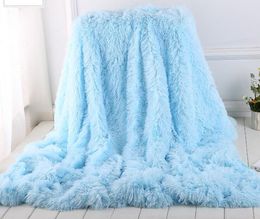 Soft Long Shaggy Fuzzy blanket Faux Fur Warm Elegant Cosy Fluffy Throw Bed Sofa Blanket Multi Colour