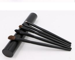 Top Hot 5pcs/set Travel Portable Mini Eye Makeup Brushes Set for Eyeshadow Eyeliner Eyebrow Lip Brushes kit Professional tools Metal Tube