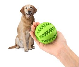 Dog Ball Toys for Pet Tooth Cleaning/Chewing/Playing,IQ Treat Ball Food Dispensing Toys of Non-Toxic Soft Rubber Ball. size is 5cm