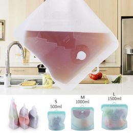 Date Silicone Food Fresh Bag 500ML 1000ML 1500ML Food Preservation Bag Storage Bag Reusable Freezer Snack Bags OOA8108