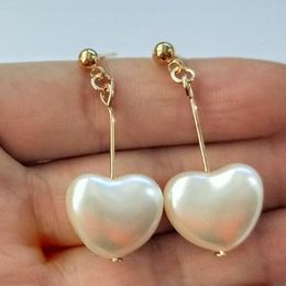 Hot Style Popular and simple girl heart harajuku pearl heart heart earrings fashion classic exquisite elegance