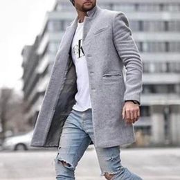 Autumn Winter 2019 Fashion Wool Coat Men Plus Size Outwear Black Warm Men's Long Blazer Coats Office Overcoat Tailored Coats 4XL CJ191212