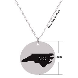Stylish creative stainless steel necklace pendant state map pendant fashion Jewellery wholesale