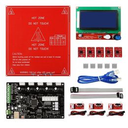 MKS Gen V1.4 RepRap Ramps1.4 +12864 Smart LCD Display +Heated Bed+5PCS A4988 Stepper Motor Driver+3PCS Mechanical Endstop Switch freeshippin