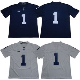 Men college Penn State jerseys white blue #1 Joe Paterno adult size american football wear stitched jersey mix order
