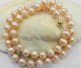 Free shippig 8-9mm Real Natural Pink Cultivation Pearl Necklace 18" KL02
