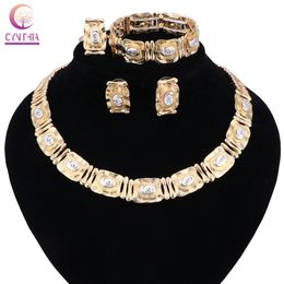 Fashion Nigerian Wedding Gold Color African Beads Jewelry Sets For Women Party Dubai Wedding Accessories Sets