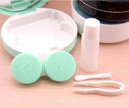 Marble Contact Lens Box with Mirror Marble Stripe Contact Lens Case Travel Glasses Lenses Box Eyes Holder Container GGA2702