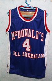 Custom Men Youth women Vintage #4 CHAUNCEY BILLUPS McDONALDS ALL AMERICAN basketball Jersey Size S-4XL or custom any name or number jersey