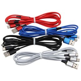 High Speed USB Charger Cable 3 In 1 Micro Type C 1.2M Braided USB Charging Phone Cables Adapter for Samsung Huawei Xiaomi LG Smartphones