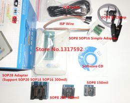 Freeshipping Super pack Sofi SP8-A + 5 adapters + IC clamp High speed usb programmer (93/24/25/BR90/SPI BIOS ) support Win7 64bits Win 8