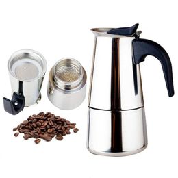 Fashion Design Large Capacity Stainless Steel 304 Moka Pot Coffee Maker Stovetop Espresso Maker Mixpresso Coffee 2-9cup