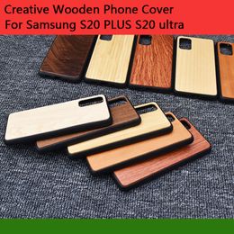 2020 New Wood Case For Samsung Galaxy S20 ultra/s20 plus Unique Wooden Cellphone Cover Back Cases shock-proof for iphone 11 pro max