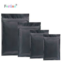 100pcs Ferimo Metallic Mylar ziplock bag flat bottom Black Aluminium foil small zip lock plastic storage bags wholesale