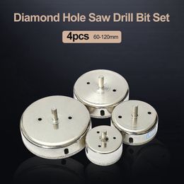 Freeshipping 4Pcs 60/80/100/120 Mm Diamond Hole Saw Tile Set Drill Bit For Ceramic Glass Tile Cutting Porcelain Marble Drill Bit