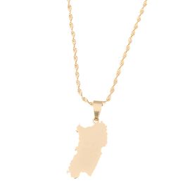 Fashion Simple Stainless Steel Italy Sardinia Map Pendant Necklace Gold Colour Trendy Sardegna Sardaigne Jewellery Gifts