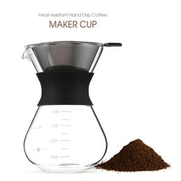 400ml Thicken Glass Coffee Pot with Handle Espresso Water Drip Coffee Maker Reusable Coffee Tea Philtre Tools