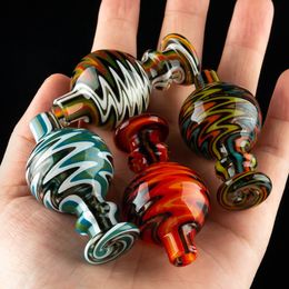 27mm XXL Glass Bubble Dab Carb Cap with Round Ball Thick Colourful Hookahs Universal Caps for 10mm 14mm 18mm Quartz Banger