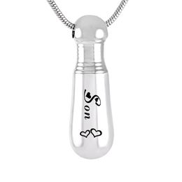 Stainless Steel Waterproof Baseball Bat Cremation Jewelry Women Pendant Keepsake Gifts Memorial Urn Necklace for Ashes