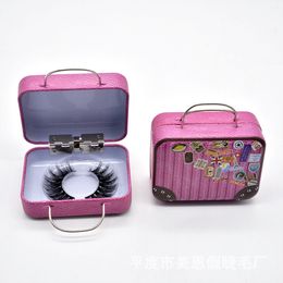 3D Mink Eyelash Package Boxes False Eyelashes Packaging Empty Eyelash Box Case Creative luggage Shaped Lashes Box Packaging RRA3082
