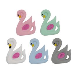 Swan Baby Teether Flamingo Charms Food Grade Silicone Chew Soother Baby Infant Shower Gift Nursing Accessories 5 Colours