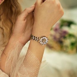 Forsining Mechanical Women Watch Top Brand Luxury Diamond Female Watches Automatic Gold Stainless Steel Waterproof Ladies Clock286c