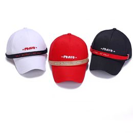 Fashion- Letters Embroidery White Baseball Cap Men and Women Street Dance Hats Outdoor Sun Hat