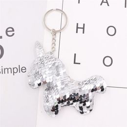 Fashion- Favors Cute Keychain Creative Glitter Animal Key Chain Car Key Rings Pendant Gift Women Mens Bag Waist Hanging Charm